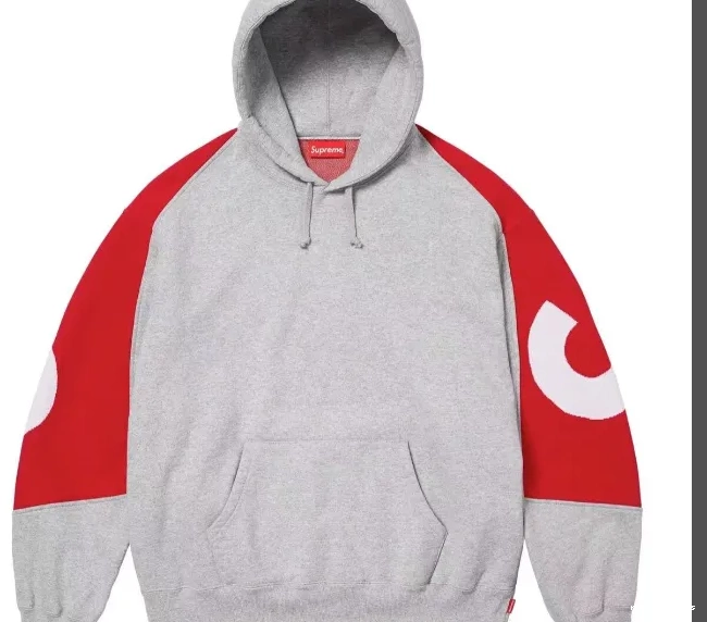 LOGO LOGO BIG L S Black Grey JACQUARD HOODED Hoodie Sweatshirt M XL Back Big SWEATSHIRT 0805